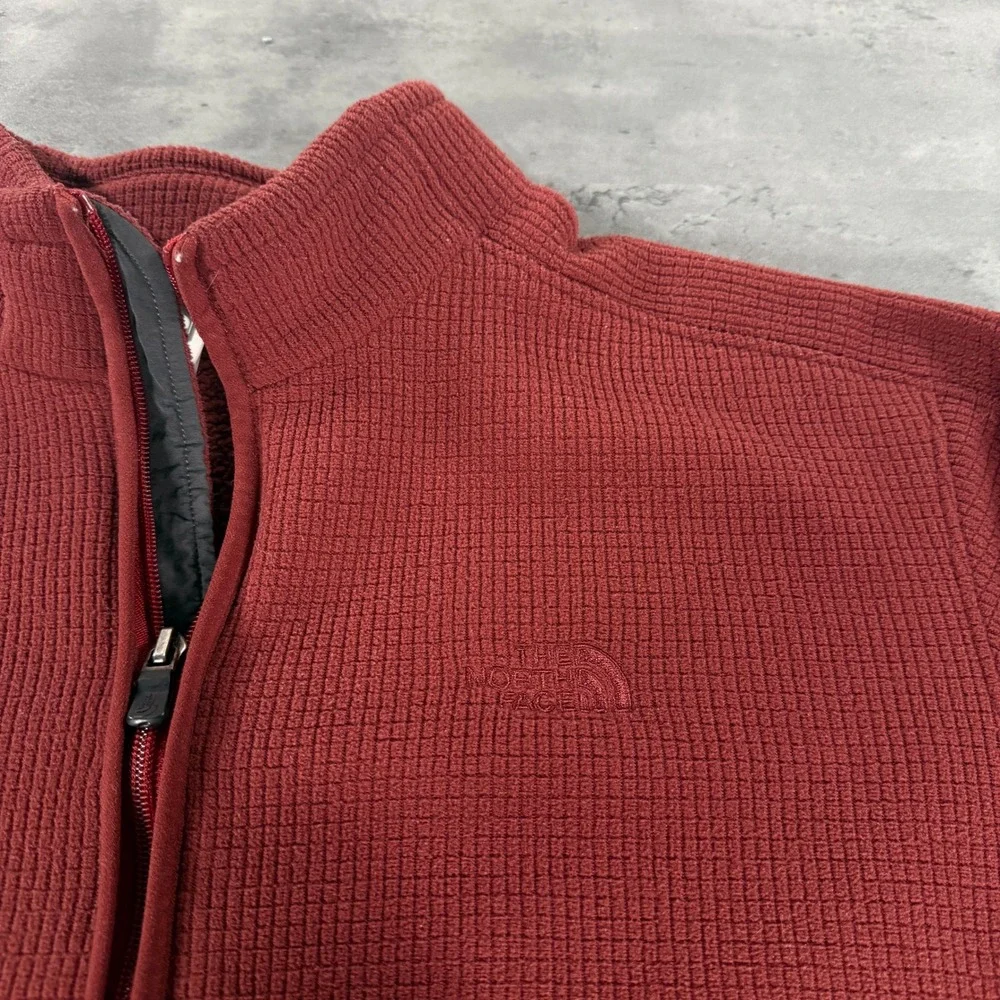 North Face Jacket Mens Large Burgundy Maroon Full Zip‎ Apex Bionic Grid Fleece